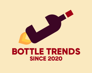 Wine Bottle Flame logo