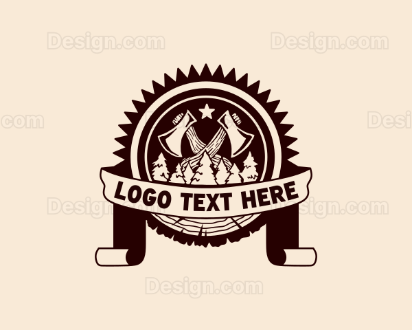 Forest Ax Lumberjack Logo