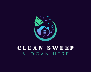 Cleaning Housekeeping Broom logo design