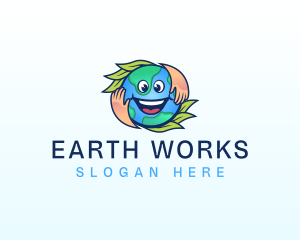 Earth Globe Eco logo design