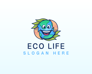 Earth Globe Eco logo design