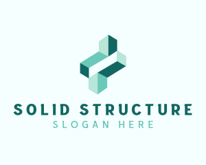 Cube Building Structure logo design