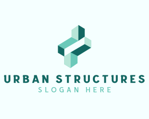 Cube Building Structure logo design