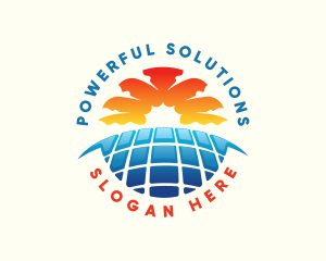 Solar Panel Electric Power logo design