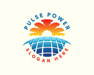 Solar Panel Electric Power logo design