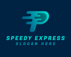 Express Motion Drip Letter P logo