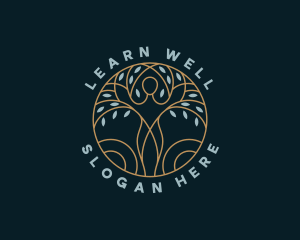 Tree Woman Beauty Wellness logo design