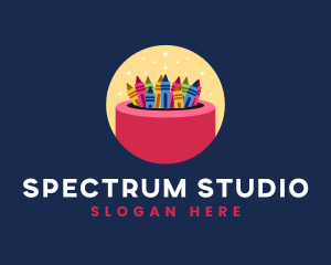 Creative Colorful Crayon logo