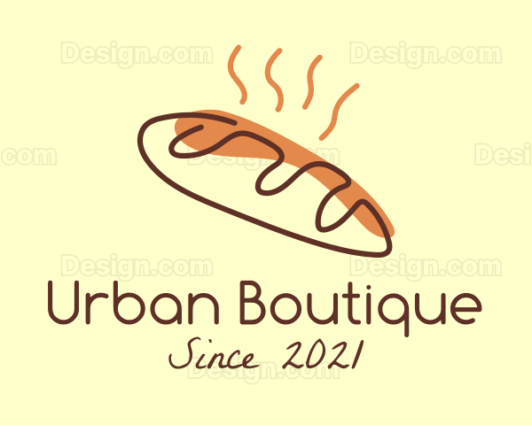 Hot Baguette Bread Logo