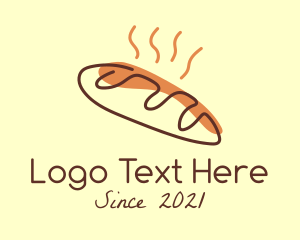 Sourdough - Hot Baguette Bread logo design