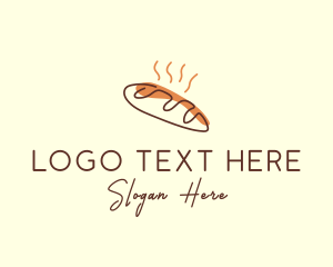 Hot Baguette Bread Logo