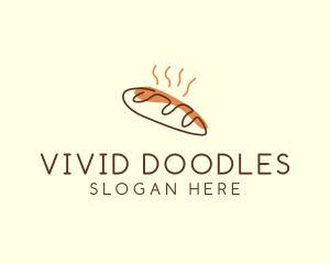 Deli Baguette Bread logo design