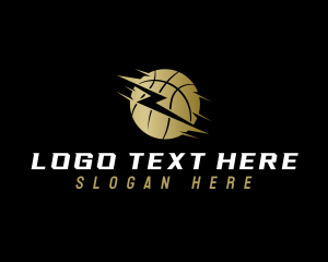 Basketball Lightning Sports Logo