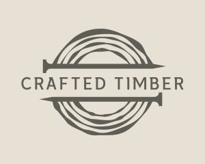 Wood Carpentry Nail logo design