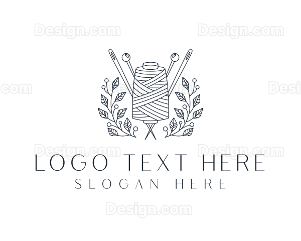 Pin Thread Wreath Tailoring Logo