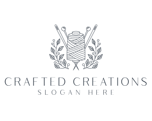 Pin Thread Wreath Tailoring logo design