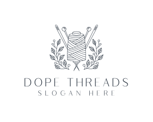 Pin Thread Wreath Tailoring logo design