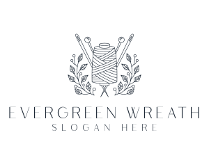 Pin Thread Wreath Tailoring logo design