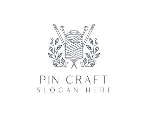 Pin Thread Wreath Tailoring logo design