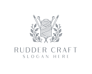 Pin Thread Wreath Tailoring logo design