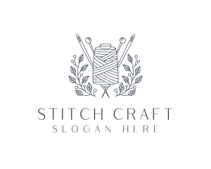 Pin Thread Wreath Tailoring logo design