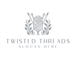 Pin Thread Wreath Tailoring logo design