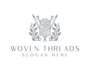 Pin Thread Wreath Tailoring logo design