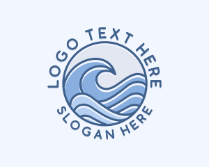 Coastal Ocean Waves Logo