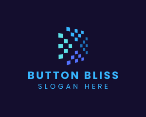 Blue Digital Pixels logo design