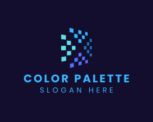 Blue Digital Pixels logo design