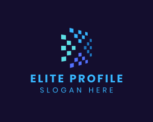 Blue Digital Pixels logo design