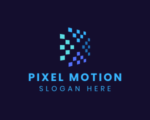 Blue Digital Pixels logo design