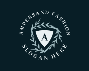 Fashion Wreath Shield logo design