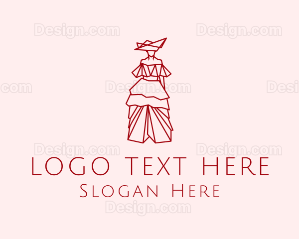 Woman Fashion Design Gown Logo