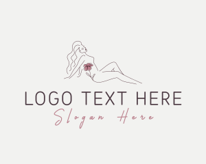 Floral Nude Woman Beauty logo