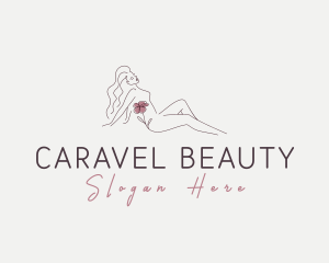 Floral Nude Woman Beauty logo design