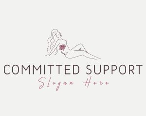 Floral Nude Woman Beauty logo design