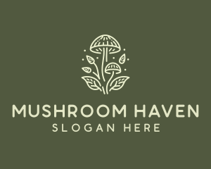 Mushroom Star Leaves logo design