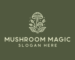 Mushroom Star Leaves logo design