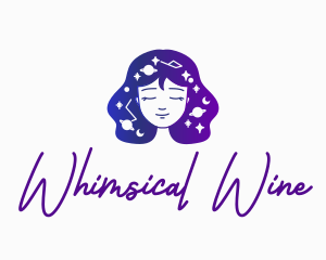 Galaxy Face Woman logo design