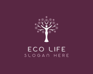 Yoga Tree Woman logo design