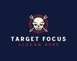 Target Arrow Skull logo design