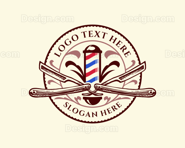 Barber Razor Groomer Logo