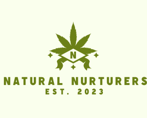 Organic Cannabis Leaf logo design