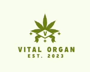 Organic Cannabis Leaf logo design