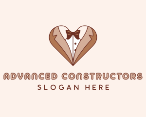 Gentleman Suit Heart logo design