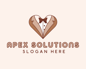 Gentleman Suit Heart logo design