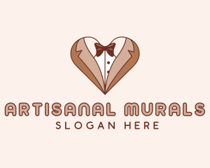 Gentleman Suit Heart logo design