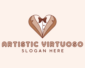 Gentleman Suit Heart logo design