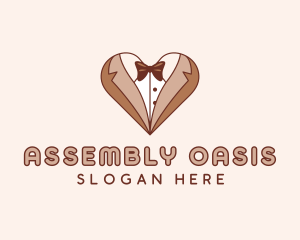 Gentleman Suit Heart logo design